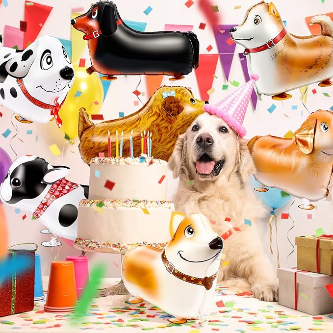 Deekin 40 Pcs Walking Animal Balloons Pet Dog for Birthday Party Decorations Dog Balloons Puppy Animal Birthday Party Supplies Decorations