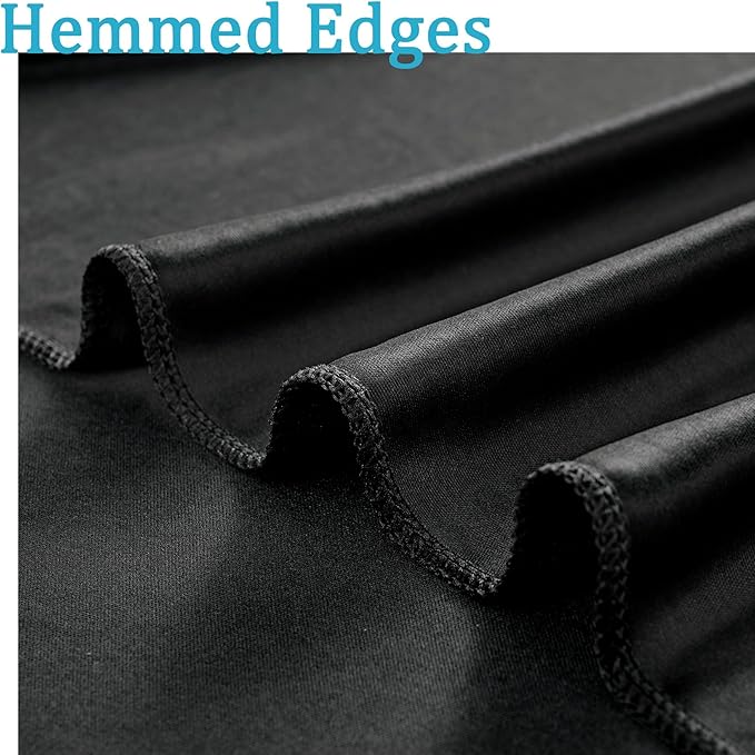 30ft x 10ft Wrinkle Free Black Backdrop Curtain for Parties, 6 Panels 5X10ft Polyester Black Photo Backdrop Drapes Back Drop Cloth for Birthday Wedding Party Photography Background