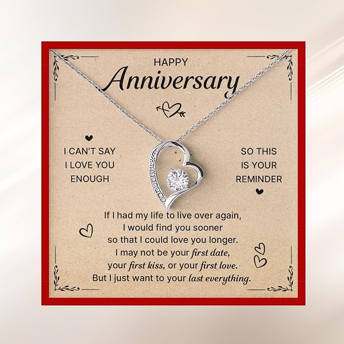 Birthday Gifts for Wife from Husband | Soulmate Necklace with Heartfelt Message Card & Box | Anniversary, Birthday, Christmas or Valentine’s Day Gift for Girlfriend, Fiancée