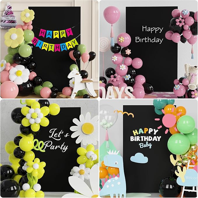 Wokceer Wedding Arch Cover Black 6.6x4FT Square Arch Backdrop Covers Spandex Fitted Balloon Arch Covers Stretchy Backdrop for Birthday Party Wedding Ceremony Banquet Decoration