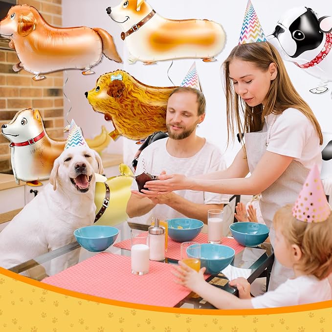 Deekin 40 Pcs Walking Animal Balloons Pet Dog for Birthday Party Decorations Dog Balloons Puppy Animal Birthday Party Supplies Decorations