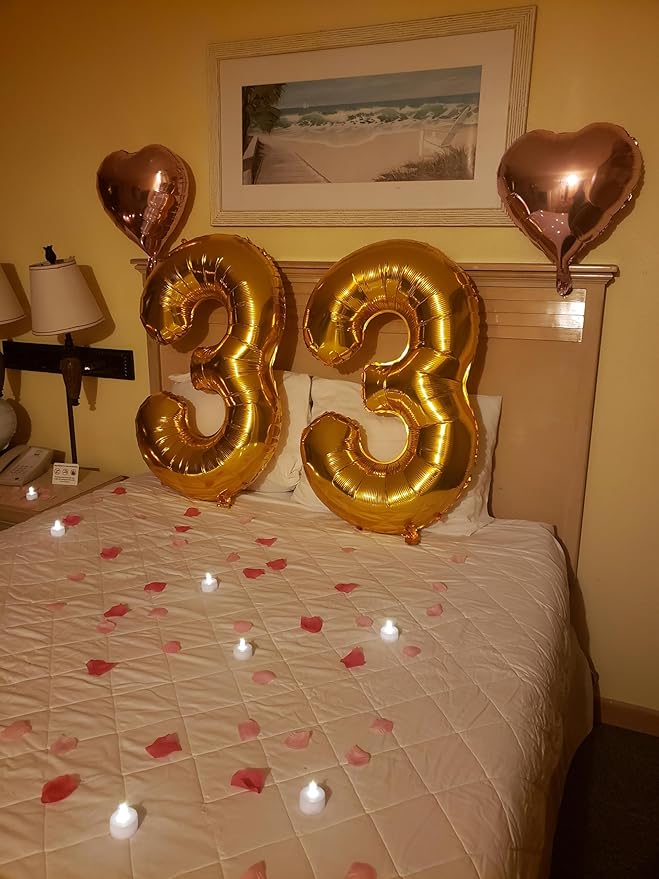 40 Inch Gold Numbers 9 Balloon, Balloons Decorations for 9 19 90 Birthday Party, Engagement, Wedding, Graduation, Photo Shoot Supplies