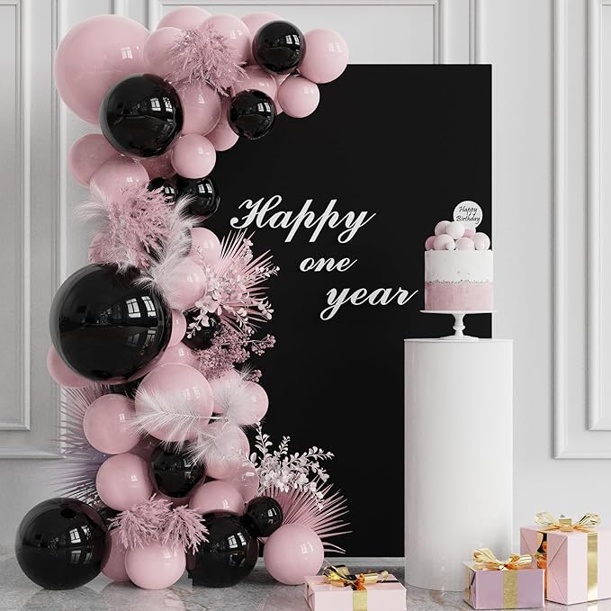 Wokceer Wedding Arch Cover Black 6.6x4FT Square Arch Backdrop Covers Spandex Fitted Balloon Arch Covers Stretchy Backdrop for Birthday Party Wedding Ceremony Banquet Decoration