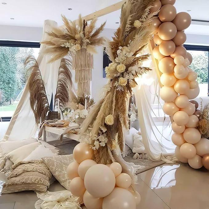 PartyWoo Nude Balloons 155pcs Different Sizes of 18 12 10 5 Inch Apricot Boho Fall Neutral Balloon Arch Kit Garland for Graduation Birthday Boy Baby Shower Theme Party Decorations Brown-F05