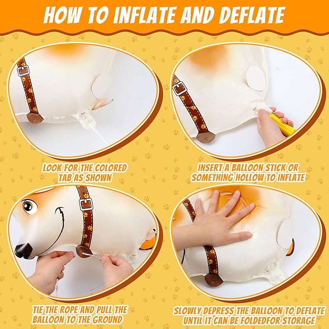 Deekin 40 Pcs Walking Animal Balloons Pet Dog for Birthday Party Decorations Dog Balloons Puppy Animal Birthday Party Supplies Decorations