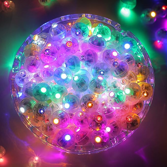 ZGWJ 50PCs Mini Led Lights for Paper Lantern, Led Balloons Light up Balloons for Neon Party Lights Easter Eggs Christmas Halloween Birthday Party Wedding Decoration