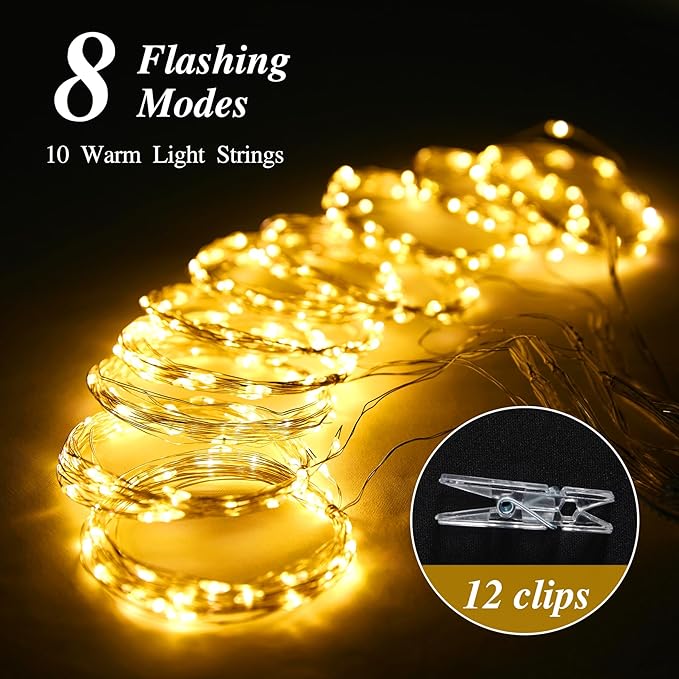 10 x 10ft Beige Backdrop Curtains with Lights String for Wedding Photo Background Drapes Wrinkle Free Polyester Curtain Backdrop for Baby Shower Birthday Parties Reception Ceremony - 5 x 10ft 2 Panels