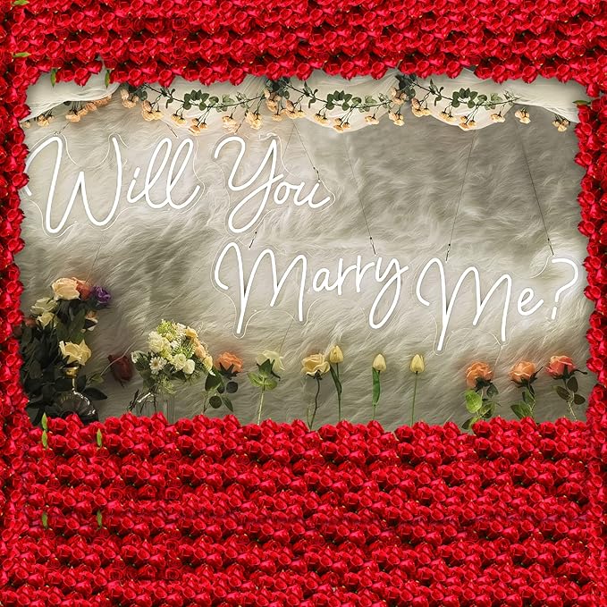 Super Large Neon Signs Will You Marry Me for Wedding Proposal Marry Me Sign Led Neon Light Sign Decor for Engagement Birthday Party Bar Bedroom Wall Art for Wife 80.1X12.4INCH