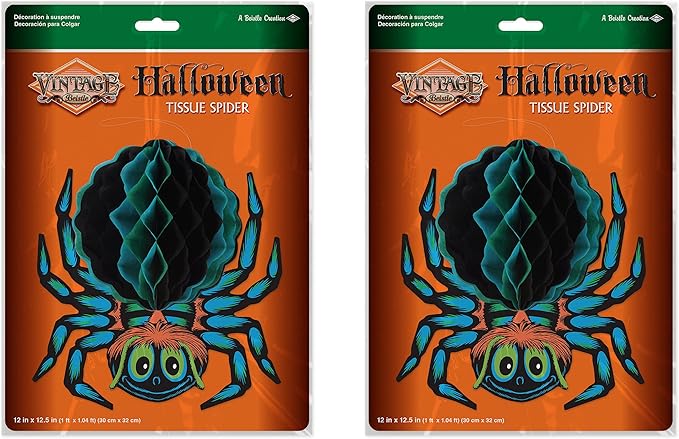 Vintage Halloween Tissue Spider - Pack of 2