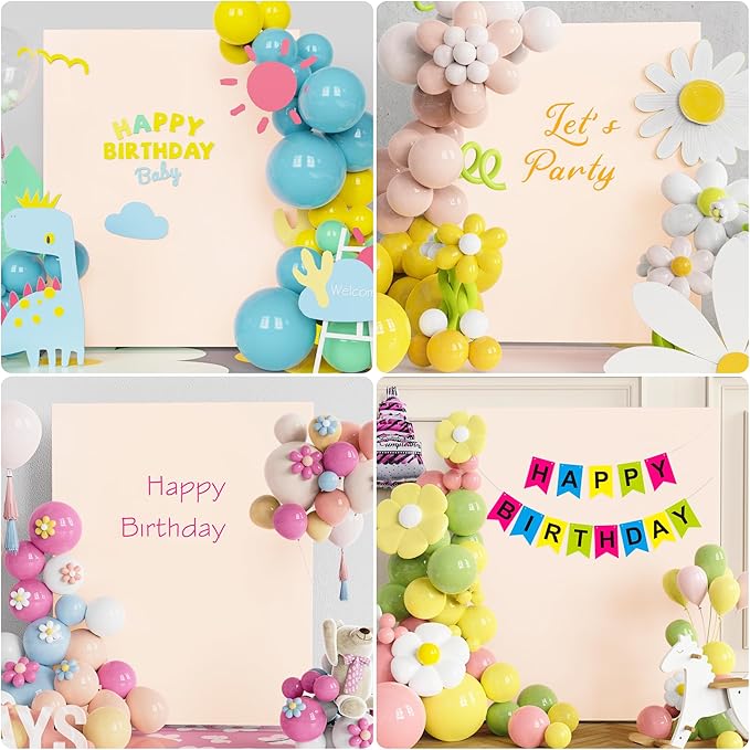 Wokceer Wedding Arch - Beige 6.6x5.2FT Square Backdrop Covers Spandex Fitted Balloon Arch Covers Stretchy Backdrop for Birthday Party Wedding Ceremony Banquet Decoration