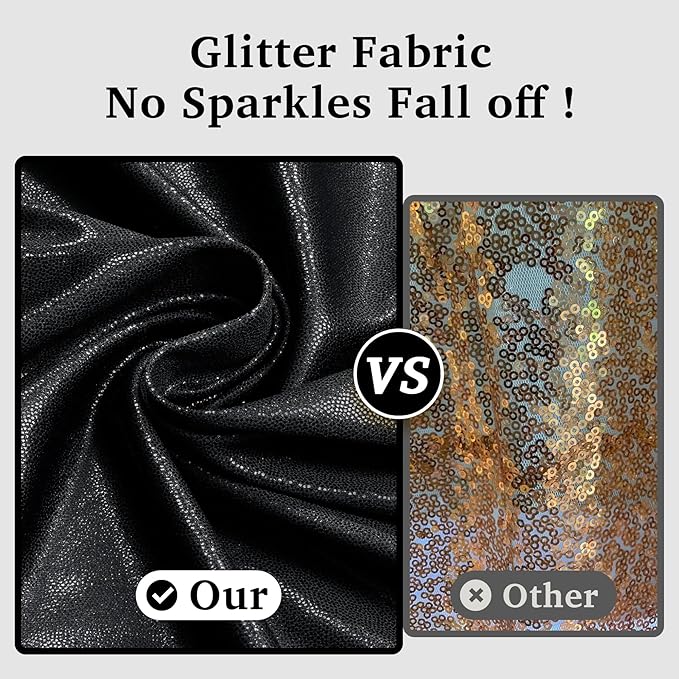 20ftx10ft Black Sequin Backdrop Curtain Panels for Parties, Wrinkle Free Glitter Photo Backdrop Drapes 4 Panels 5x10FT Shiny Back Drop Cloth for Wedding Birthday Christmas Photography Background