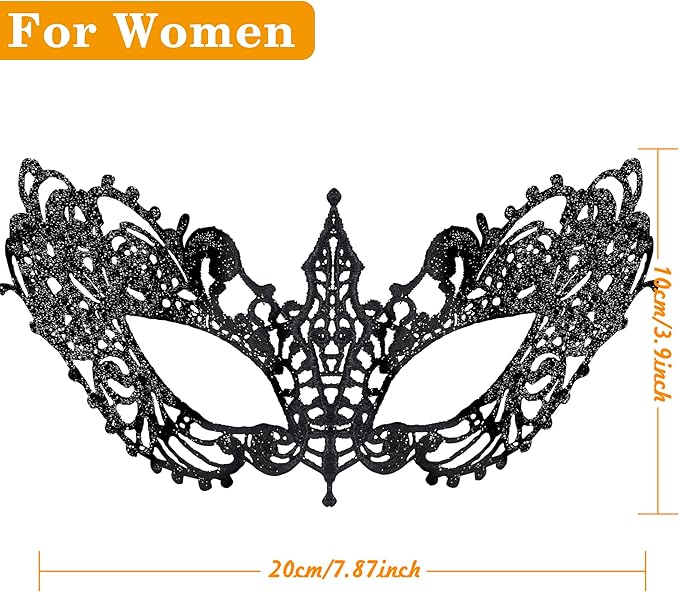 SIQUK Couple Masquerade Masks Set Venetian Party Mask Plastic Halloween Costume Mask Mardi Gras Mask for Women and Men