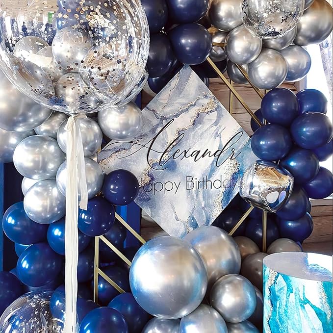 PartyWoo Navy Blue Balloons 127 pcs Different Sizes of 36 18 12 10 5 Inch Matte Dark Blue Latex Balloon Arch Kit Garland for Graduation New Year Wedding Baby Shower Birthday Party Decorations Blue-Y72