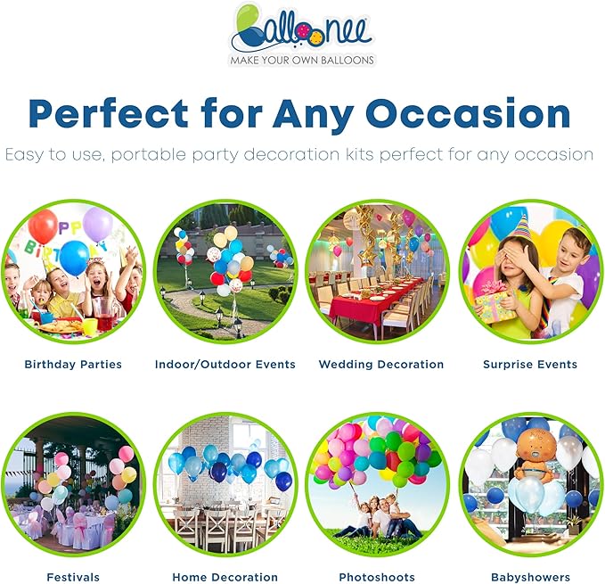 Jumbo Disposable Helium Party Kit - Pack of 3, Helium Tank for Balloons At Home, 14.9 Cu Ft Helium Balloon Pump Kit with 150 Assorted Latex Balloons, Portable for Celebrations