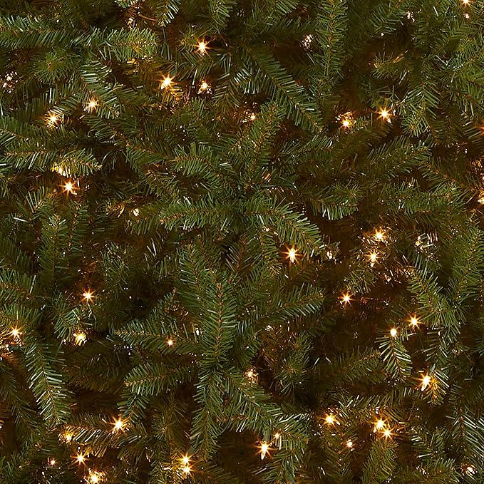 National Tree Company Pre-Lit Artificial Full Christmas Tree, Green, Dunhill Fir, White Lights, Includes Stand, 12 Feet